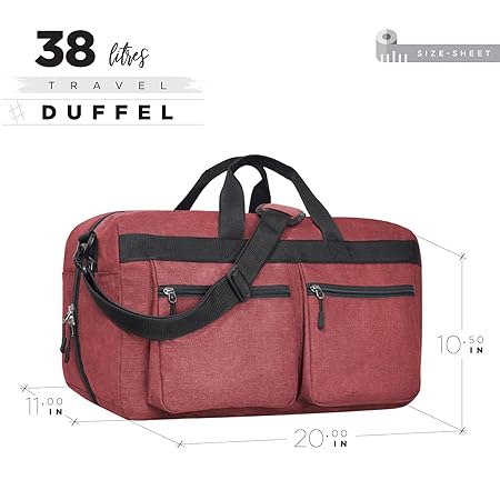 Duffel Luggage Bag, Packing And Storage - Men And Women - (38 L, Maroon, Polyester, 28 Cm, Duffle Bags)