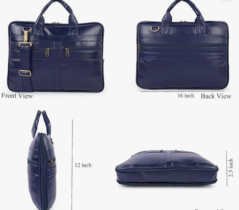 Messenger Office Bag Briefcase for Work for Men blue