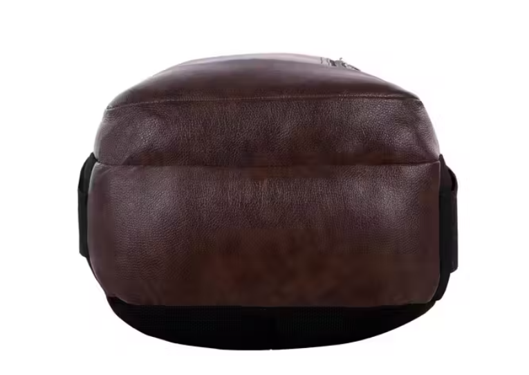Durable Leather-Look Laptop Backpack with Side Pockets