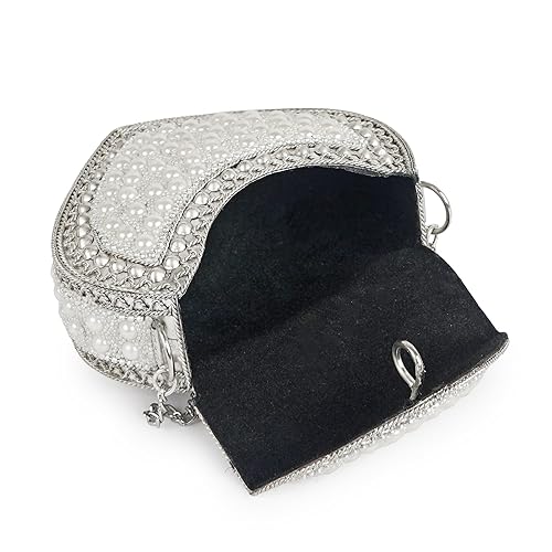 Metal Textiles Bridal Women's Antique Brass Purse Ethnic Handmade Crossbody Clutch Bag
