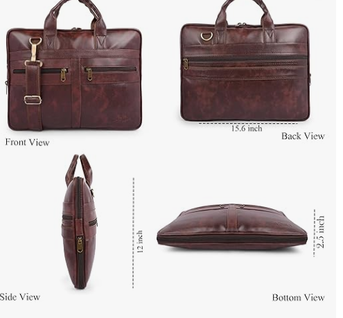 Messenger Office Bag Briefcase for Work for Men Brown