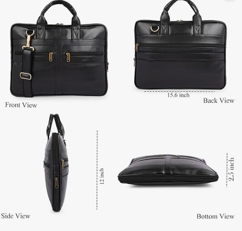 Messenger Office Bag Briefcase for Work for Men black