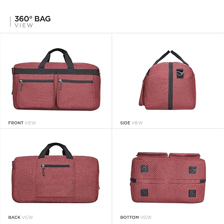 Duffel Luggage Bag, Packing And Storage - Men And Women - (38 L, Maroon, Polyester, 28 Cm, Duffle Bags)