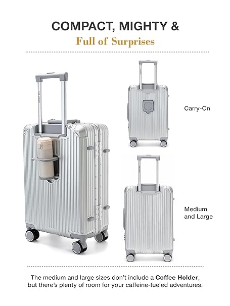 Travel Luggage Check-in ZIPLESS Suitcase with 8 StealthTech Silent Wheels, Double TSA Locks & Aerospace Grade Wide Trolley (Starry Silver, Medium 24")