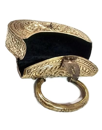 Trend Overseas Women's Vintage Handmade Brass Metal Hand Carving Clutches Handbag
