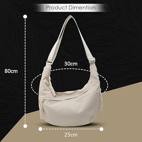 Stvin Crossbody Travel Sling Bags for Women and Men, Crescent Shoulder Purse Bag with Zipper