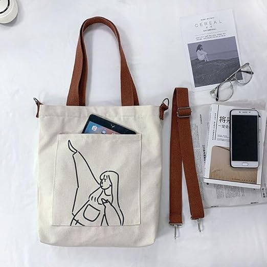 Cotton Tote Bags for Women white