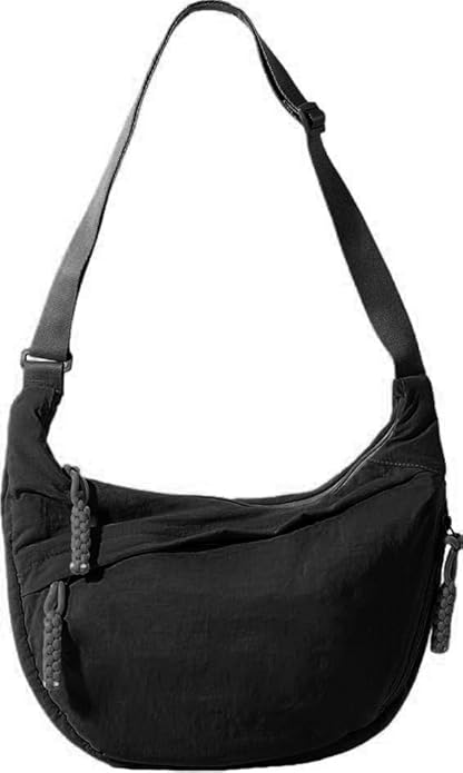 Stvin Crossbody Travel Sling Bags for Women and Men, Crescent Shoulder Purse Bag with Zipper