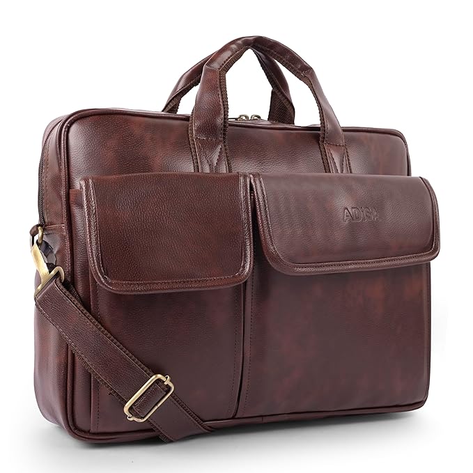 Messenger Office Bag Briefcase for Work for Men Brown