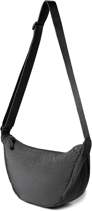 Crescent Bag for Women & Men, Compact Crossbody Sling Bag with Adjustable Strap