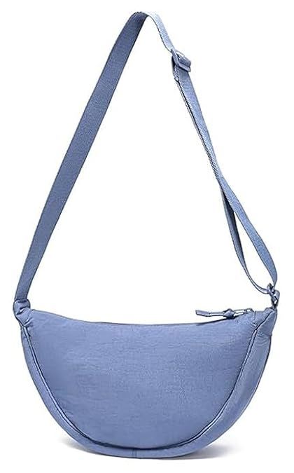Half-moon Shaped Crossbody Shoulder Bag with Adjustable Strap for Women Men