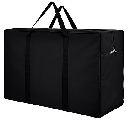 Moisture Proof Extra Large Toys/Stationery Paper/Blankets/Clothes Storage Bag/Moving Bags/Shifting bags (Black,86x34x54 cm)-Rectangular
